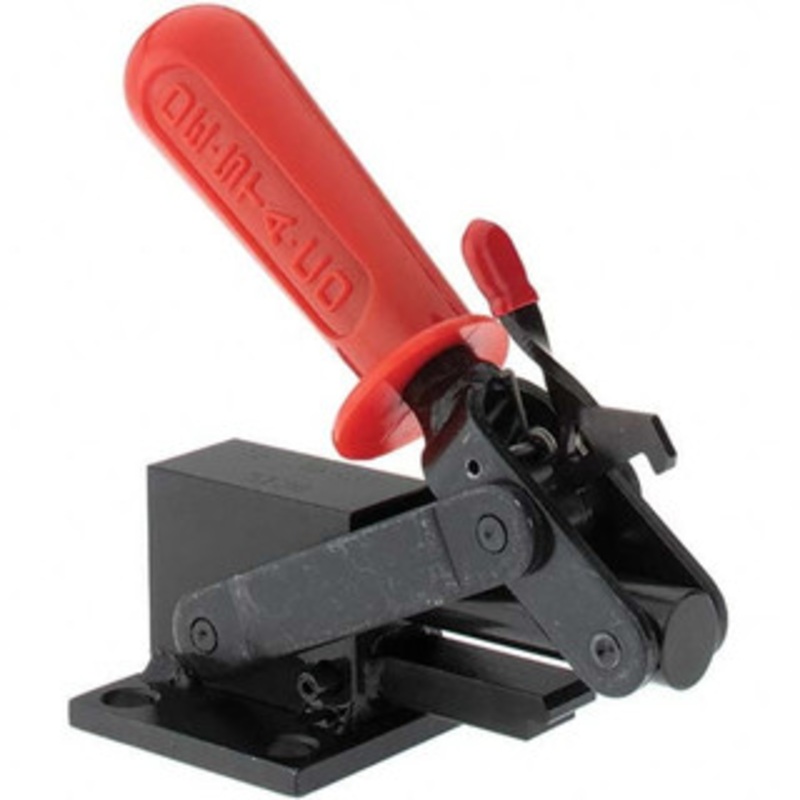 Destaco 5,800.07 Lb Load Capacity, Flanged Base, Carbon Steel, Standard Straight Line Action Clamp 4 Mounting Holes, 0.41 Mounting Hole Diam, 1.38 Plunger Diam, Straight Handle 5130-R – 44004125