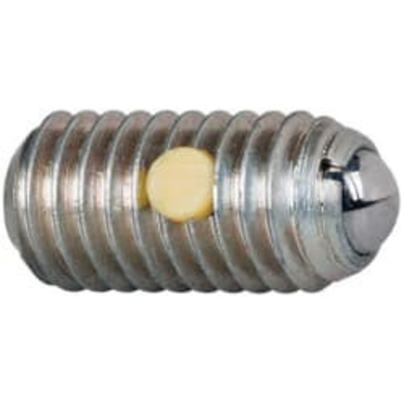 Gibraltar M8x1.25, 5mm Ball Diam, 16mm Body Length, 1.5mm Max Ball Reach, Threaded Ball Plunger Steel Body, Steel Ball, 9 Lb Initial End Force, 13.49 Lb Final End Force, Locking Element MSW10-5BHYZ-PTG – 06693360