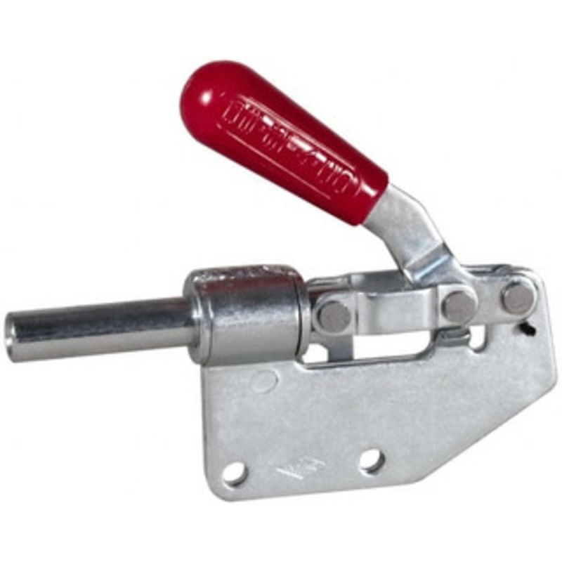 Destaco 299 Lb Load Capacity, Straight Base, Carbon Steel, Standard Straight Line Action Clamp 2 Mounting Holes, 0.27 Mounting Hole Diam, 0.44 Plunger Diam, Straight Handle 609-B – 90968736