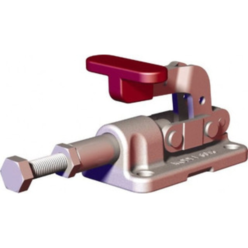 Destaco 562.02 Lb Load Capacity, Flanged Base, Stainless Steel, Standard Straight Line Action Clamp 4 Mounting Holes, 0.22 Mounting Hole Diam, 0.39 Plunger Diam, T-Handle Handle 6015-SS – 44004257