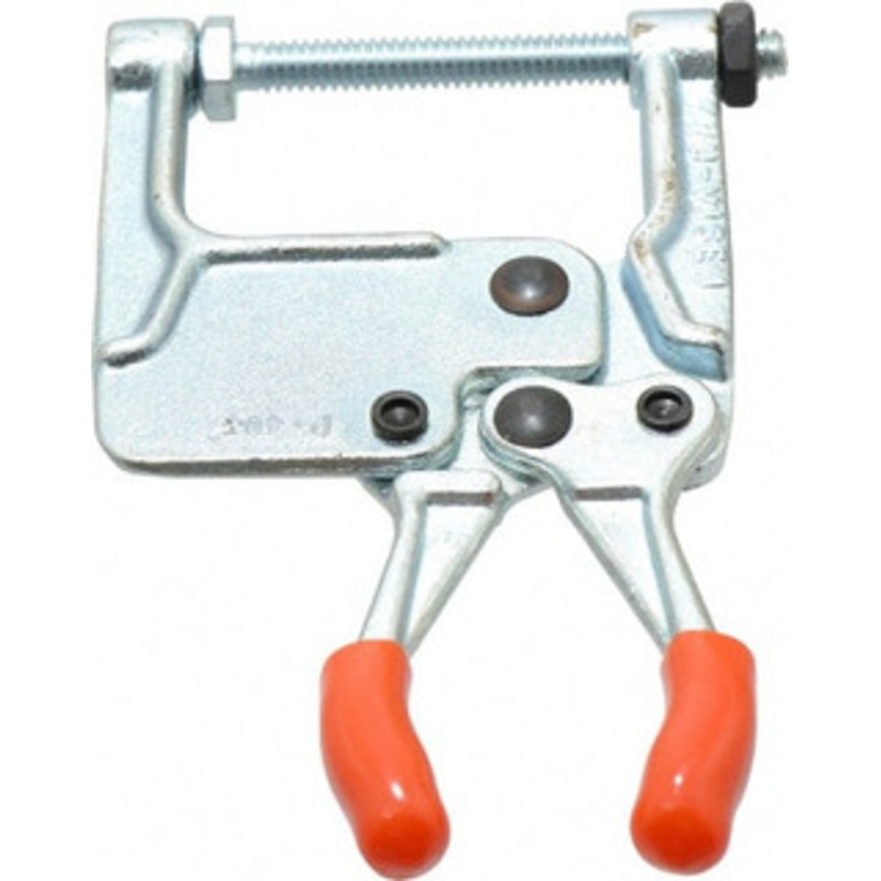 Knu-Vise 181.44 Kg Load Capacity, 1-3/16 Throat Depth, 4-3/4 OAL, Carbon Steel, C Style Plier Clamp 1-15/16 Max Jaw Capacity, 1/4-20 Spindle, 1.94 Open Throat Height, Orange Handle, Spindle End P-402 – 08105066