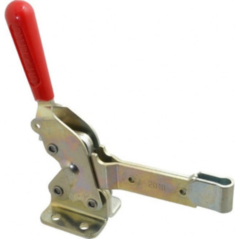 Destaco 1,400 Lb Holding Capacity, Vertical Handle, Manual Hold Down Toggle Clamp 66 Handle Movement, 78 Bar Opening, Solid Bar, Flanged Base, Electro-Plated Zinc, Carbon Steel 2010-S – 05572326