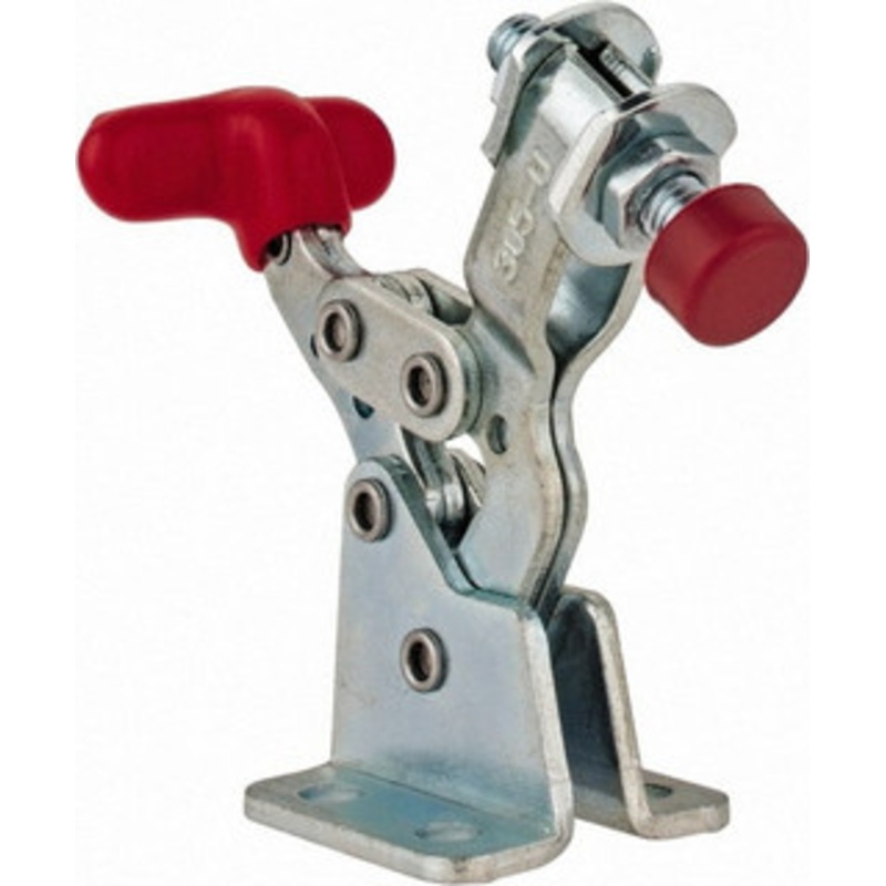 Destaco 150 Lb Holding Capacity, Horizontal Handle, Manual Hold Down Toggle Clamp 170 Handle Movement, 90 Bar Opening, U-Bar, Flanged Base, Electro-Plated Zinc, Carbon Steel 305-U – 08096307