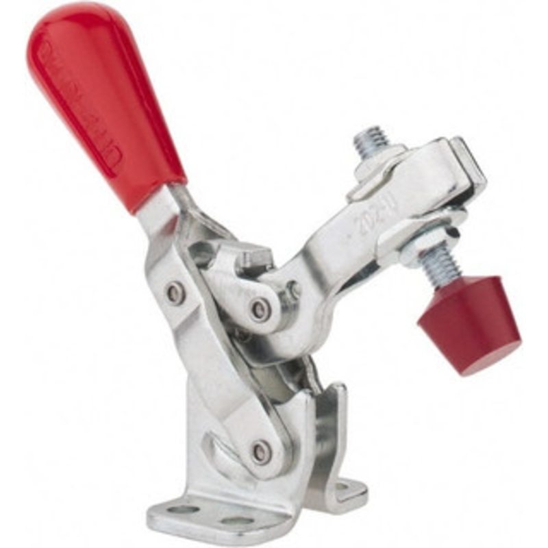 Destaco 200 Lb Holding Capacity, Vertical Handle, Manual Hold Down Toggle Clamp 65 Handle Movement, 105 Bar Opening, U-Bar, Flanged Base, Electro-Plated Zinc, Carbon Steel 202-U – 76988203