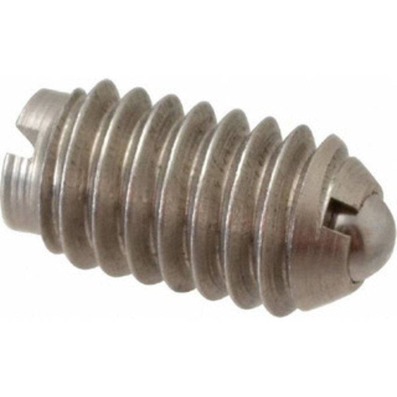 Gibraltar 5/16-18, 0.156 Ball Diam, 37/64 Body Length, 0.04 Max Ball Reach, Threaded Ball Plunger Stainless Steel Body, Stainless Steel Ball, 2 Lb Initial End Force, 4.5 Lb Final End Force, Locking Element 10107-G – 85508364