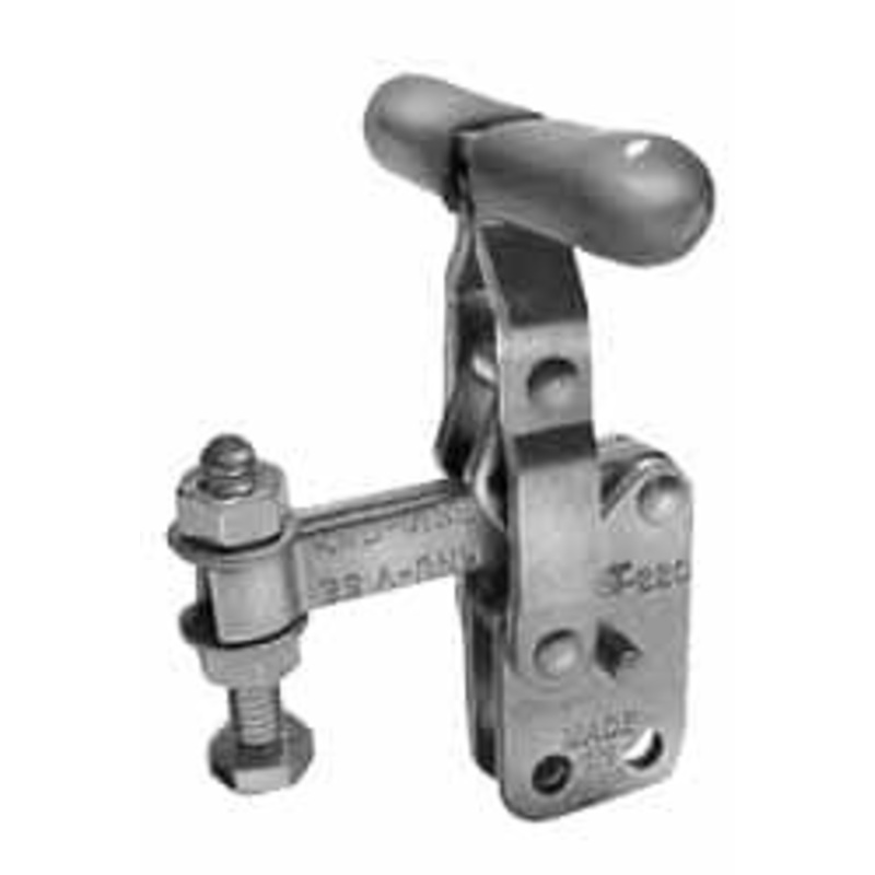Knu-Vise 200 Lb Holding Capacity, Vertical Handle, Manual Hold Down Toggle Clamp 64 Handle Movement, 110 Bar Opening, Solid Bar, Straight Base, Carbon Steel SST-220 – 71826820