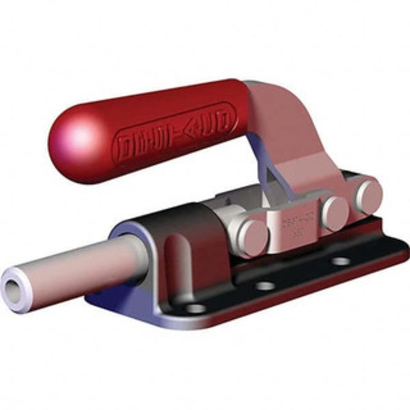 Destaco 2,495.38 Lb Load Capacity, Flanged Base, Carbon Steel, Standard Straight Line Action Clamp 6 Mounting Holes, 0.34 Mounting Hole Diam, 0.62 Plunger Diam, Thumb Handle 630-MR – 60715281