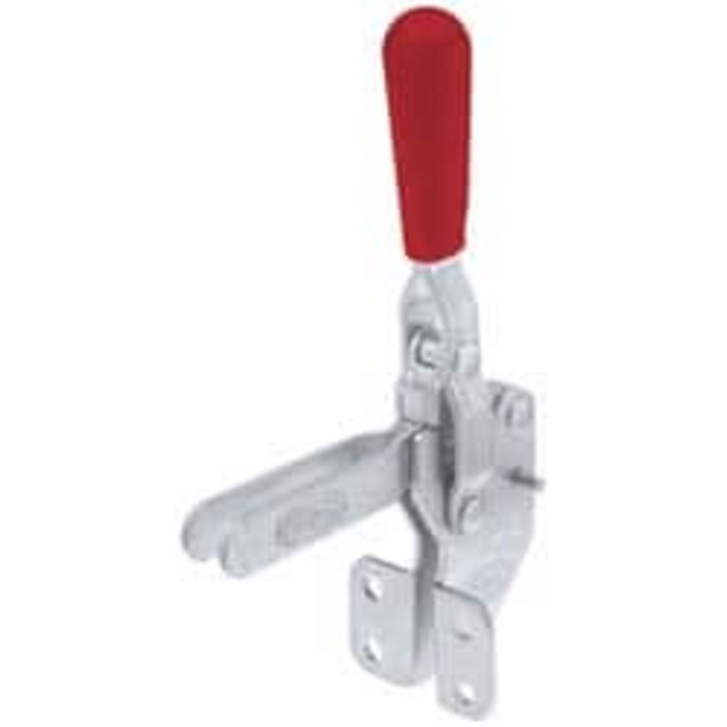 Destaco 385 Lb Holding Capacity, Vertical Handle, Manual Hold Down Toggle Clamp 60 Handle Movement, 100 Bar Opening, U-Bar, Flanged Front Mount Base, Electro-Plated Zinc, Carbon Steel 91090 – 03860004