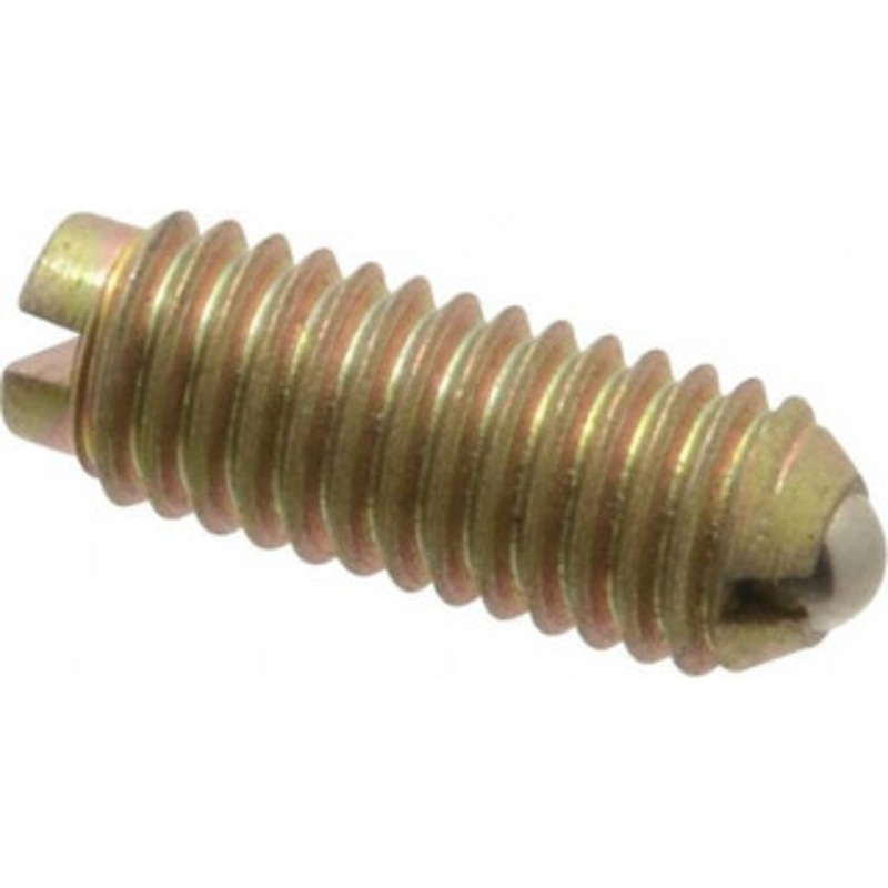 Gibraltar 10-32, 0.093 Ball Diam, 33/64 Body Length, 0.025 Max Ball Reach, Threaded Ball Plunger Steel Body, Steel Ball, 2 Lb Initial End Force, 5 Lb Final End Force 10007P-G – 65219727