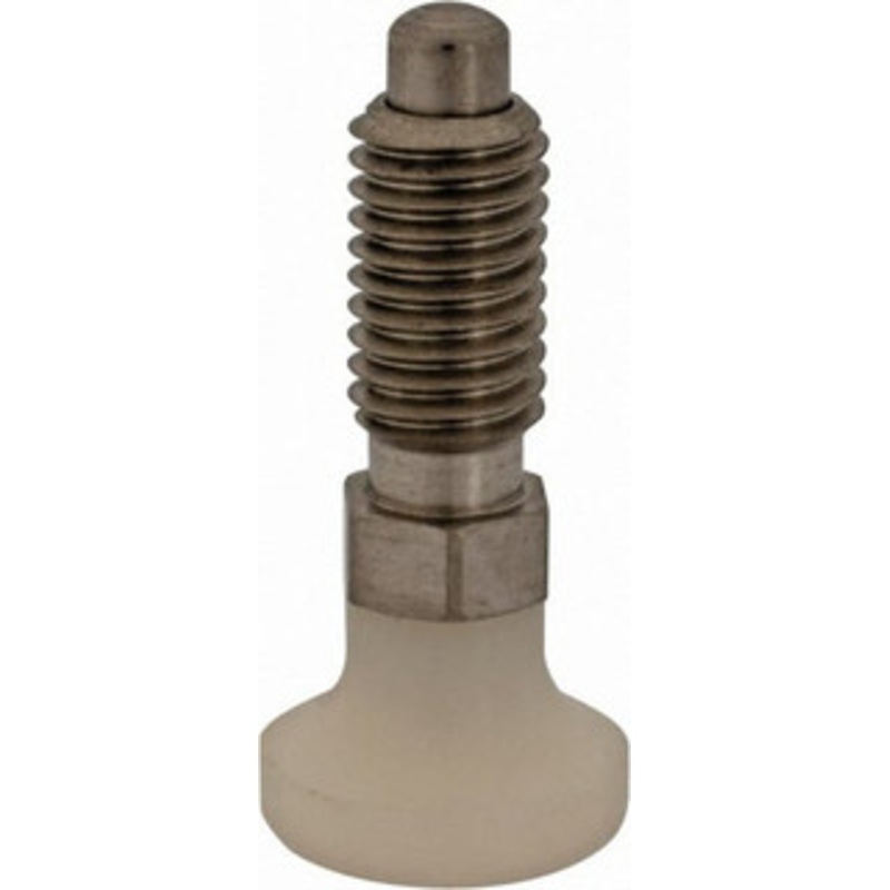 Gibraltar M10x1.5, 20mm Thread Length, 0.236 Max Plunger Diam, 0.22 Lb Init to 2.02 Lb Final End Force, Knob Handle Plunger Delrin Knob, 0.98 Body Length, 0.79 Length Under Head/Shoulder, 0.196 Plunger Projection MSDKN38-G – 40074494