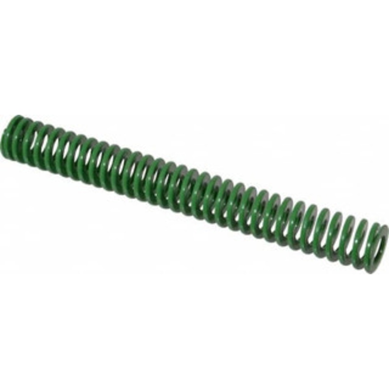 Danly 3/4 Hole Diam, 3/8 Rod Diam, 6 Free Length, Green Die Spring 4.5 Lb Max Deflection, 2.39 Max Deflection, Light Duty, Chromium Vanadium Steel 9-1224-11 – 76010735