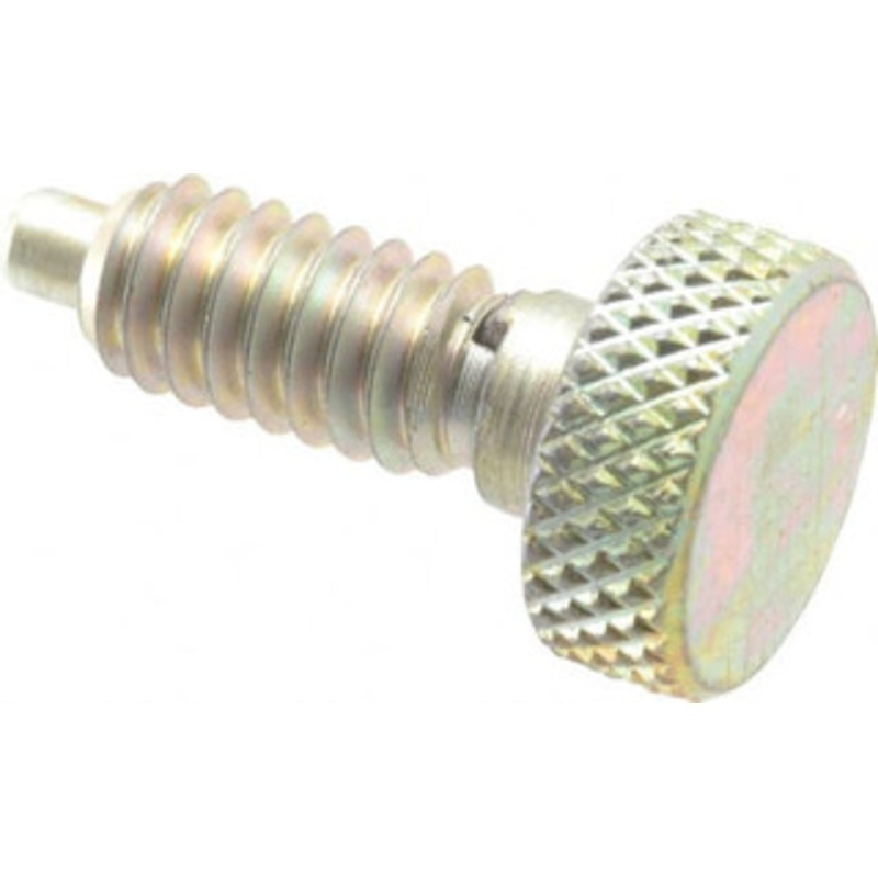 Gibraltar 1/4-20, 1/2 Thread Length, 0.123 Max Plunger Diam, 1 Lb Init to 4 Lb Final End Force, Knob Handle Plunger Knurled Knob, 0.79 Body Length, 1/2 Length Under Head/Shoulder, 1/8 Plunger Projection KNL-1-G – 04455333