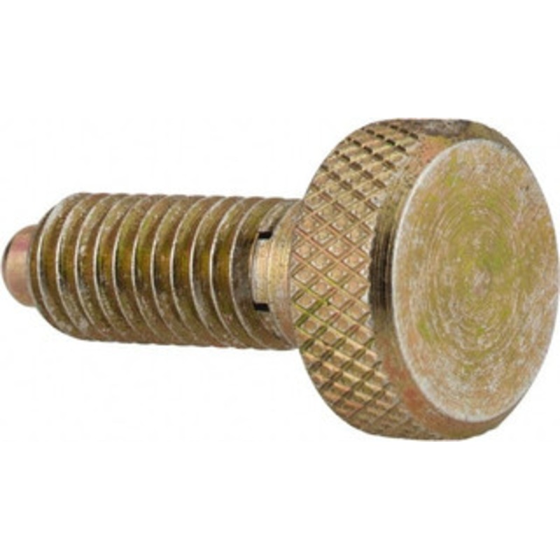 Gibraltar 1/4-20, 1/2 Thread Length, 0.123 Max Plunger Diam, 1 Lb Init to 4 Lb Final End Force, Knob Handle Plunger Knurled Knob, 0.79 Body Length, 1/2 Length Under Head/Shoulder, 1/8 Plunger Projection SKNL-1-PT-G – 04455515