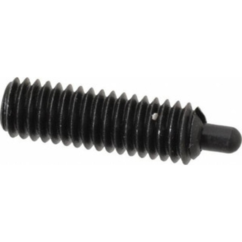 Jergens 5/16-18, 1 Thread Length, 3/16 Plunger Projection, Steel Threaded Spring Plunger 0.135 Max Plunger Diam, 1 Plunger Length, 3 Lb Init End Force, 15 Lb Final End Force, 5/32 Hex 26826 – 82411125