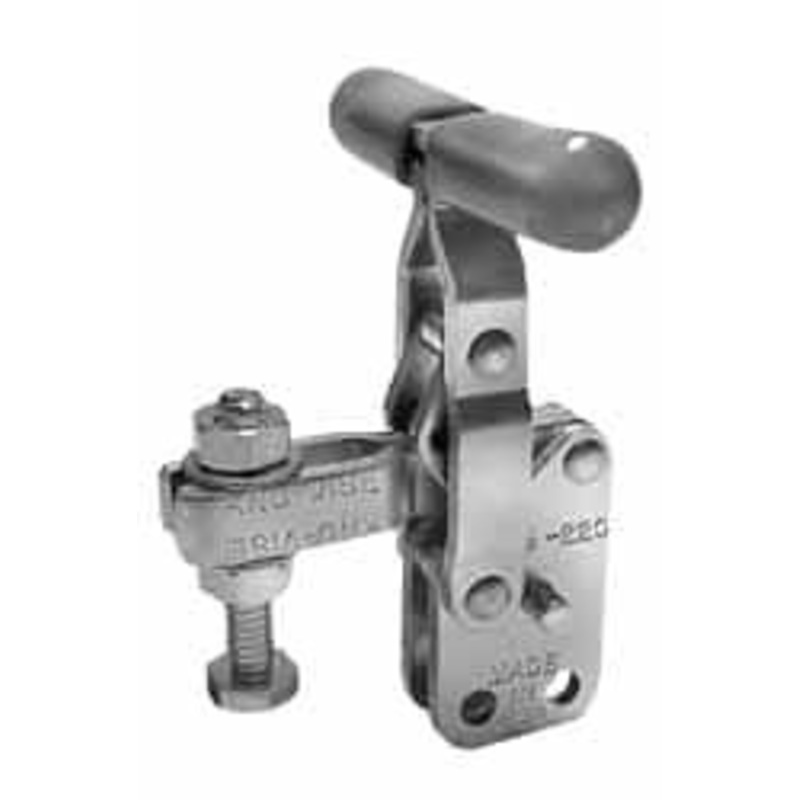 Knu-Vise 200 Lb Holding Capacity, Vertical Handle, Manual Hold Down Toggle Clamp 64 Handle Movement, 110 Bar Opening, U-Bar, Straight Base, Carbon Steel TS-220 – 71826903