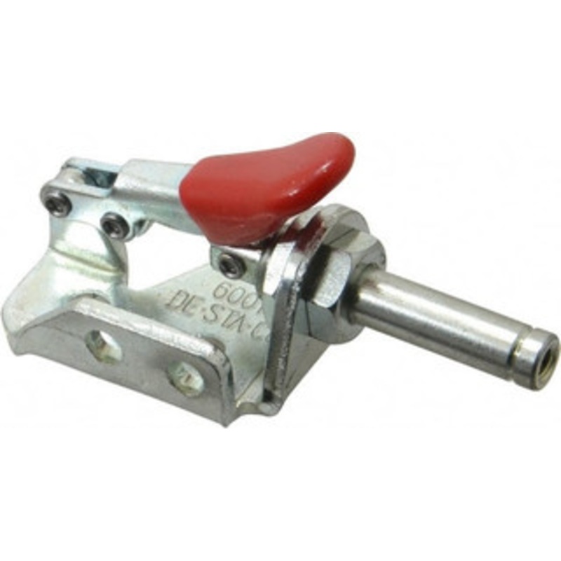 Destaco 150 Lb Load Capacity, Flanged Base, Carbon Steel, Standard Straight Line Action Clamp 3 Mounting Holes, 0.19 Mounting Hole Diam, 0.28 Plunger Diam, Thumb Handle 6001-M – 88153804