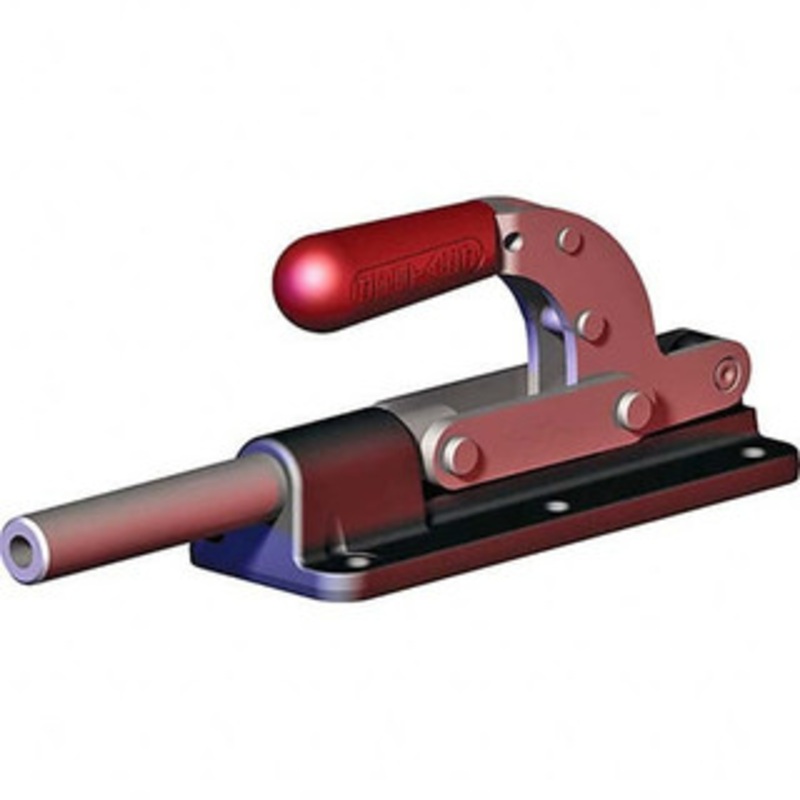 Destaco 7,508.62 Lb Load Capacity, Flanged Base, Carbon Steel, Standard Straight Line Action Clamp 6 Mounting Holes, 0.41 Mounting Hole Diam, 0.87 Plunger Diam, Straight Handle 640-MR – 89728729