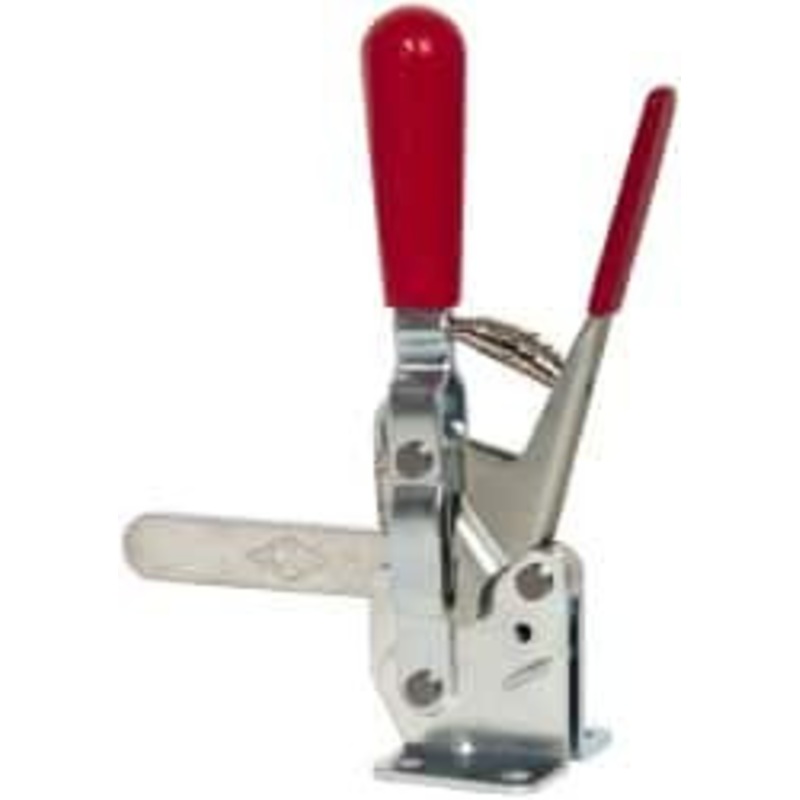 Destaco 750 Lb Holding Capacity, Vertical Handle, Manual Hold Down Toggle Clamp 58 Handle Movement, 103 Bar Opening, Solid Bar, Flanged Base, Electro-Plated Zinc, Carbon Steel 210-SR – 08103822