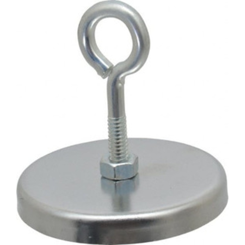 Mag-Mate 41 Lb Max Pull Force, 3/8 Overall Height, 2.63 Diam, Ceramic Cup Magnet Loop Style, Chrome Plated MX2500L – 81745481