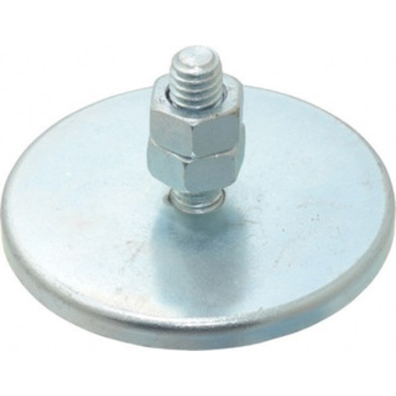 Mag-Mate 5 Lb Max Pull Force, 3/16 Overall Height, 2-1/4 Diam, Ceramic Cup Magnet Bolt & Nut Style, Chrome Plated MX2250B – 81745457