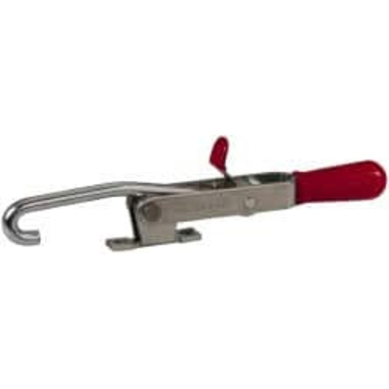 Destaco 375 Lb Capacity, Horizontal, J Hook, Right Flanged Base, Carbon Steel Pull Action Latch Clamp 4 Drawing Movement, 8.82 OAL, Thumb Handle 351-B – 06966980