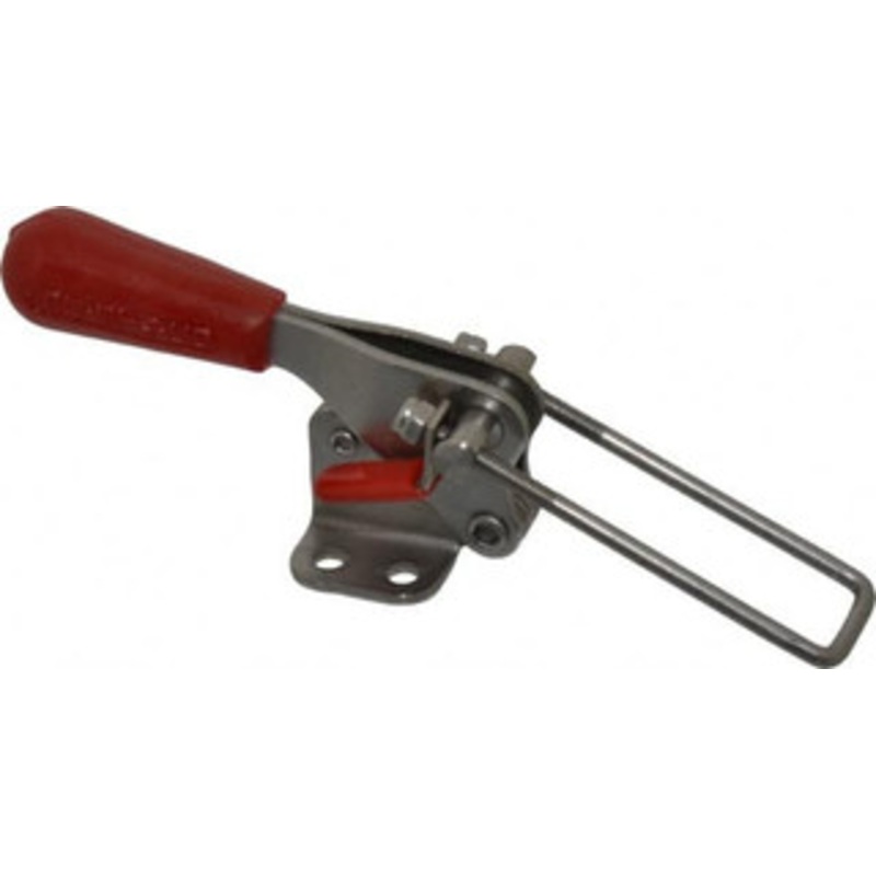 Destaco 500 Lb Capacity, Vertical, U Hook, Flanged Base, Stainless Steel Pull Action Latch Clamp 1.53 Drawing Movement, 3.49 OAL, Threaded U Hook, Straight Handle 324-SS – 06966725