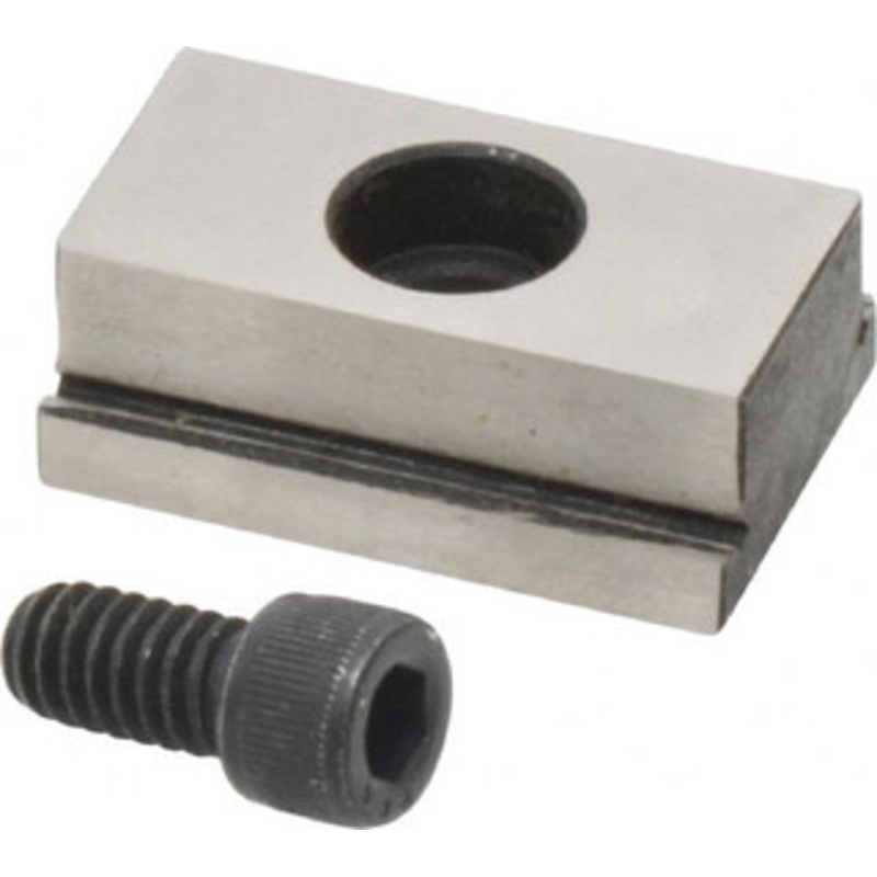 Kurt 13/16 Base Width, 5/8 Slot Width, 1/4 Fastener Diam Compatibility, Step Fixture Key 17/64 Slot Height, 0.156 Base Height, 1-1/4 OAL x 13/16 Overall Width x 7/16 Overall Height D80-33D – 09214693
