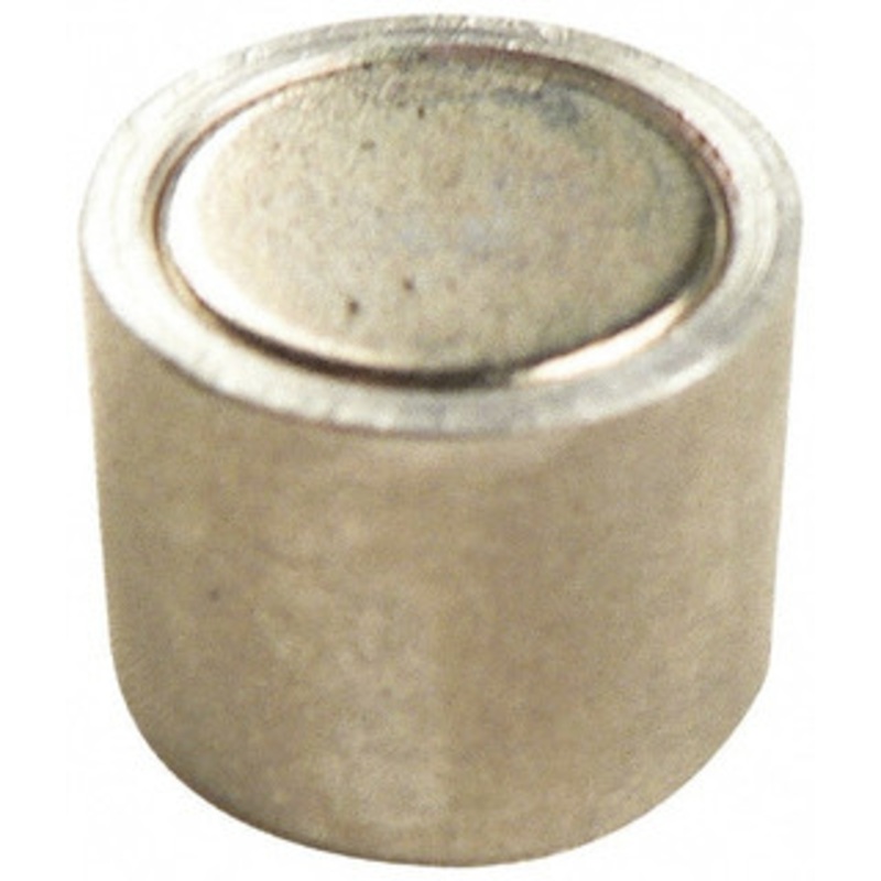 Mag-Mate 6-32 Thread, 1/4 Diam, 1/2 High, 0.13 Lb Average Pull Force, Neodymium Rare Earth Pot Magnet 1/4 Tapped Hole Depth, Nickel Plated, Aluminum Insulated N250T – 04310587
