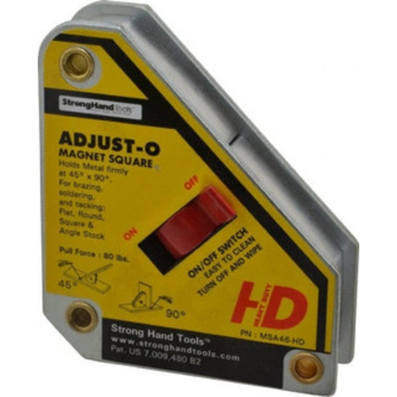 Strong Hand Tools 3-3/4 Wide x 1-1/8 Deep x 4-3/8 High Magnetic Welding & Fabrication Square 65 Lb Average Pull Force MSA46-HD – 80044712