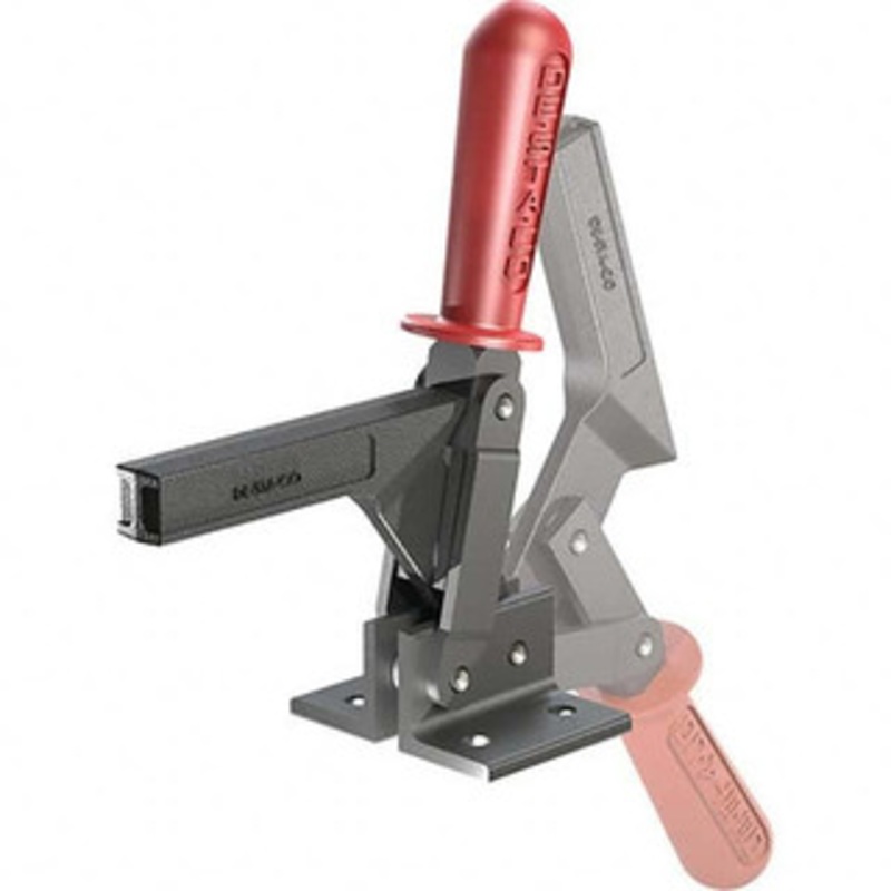 Destaco 1,147 Lb Holding Capacity, Vertical Handle, Manual Hold Down Toggle Clamp 138 Handle Movement, 74 Bar Opening, Solid Bar, Flanged Base, Oxide Finish, Forged Alloy Steel 5110 – 92262617
