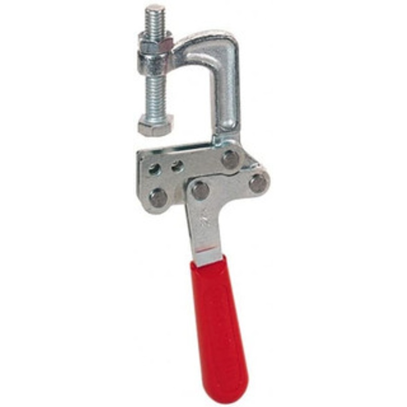 Destaco 3558.58 N Load Capacity, 1.25 Throat Depth, 8.28 OAL, Stainless Steel, C Style Plier Clamp 1.78 Max Jaw Capacity, 1/2-13 Spindle, 2.94 Open Throat Height, Red Handle, Spindle End 325-SS – 08096406
