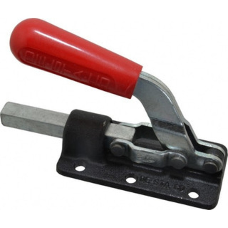 Destaco 800 Lb Load Capacity, Flanged Base, Carbon Steel, Standard Straight Line Action Clamp 6 Mounting Holes, 0.28 Mounting Hole Diam, 1/2 Plunger Diam, Straight Handle 607-SQ – 03388105