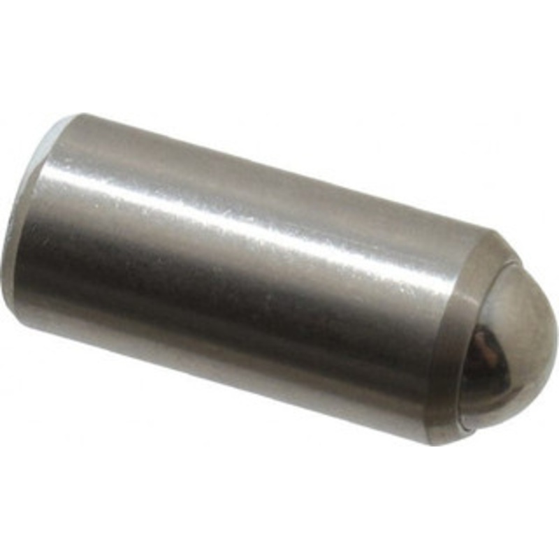 Gibraltar 11/16 Body Length x 5/16 Body Diam, 2 Lb Init to 5 Lb Final End Force, Stainless Steel Press Fit Ball Plunger 1/4 Ball Diam, 0.09 Max Ball Reach, +0.0010, +0.0020 Tolerance 10603SS – 60931680