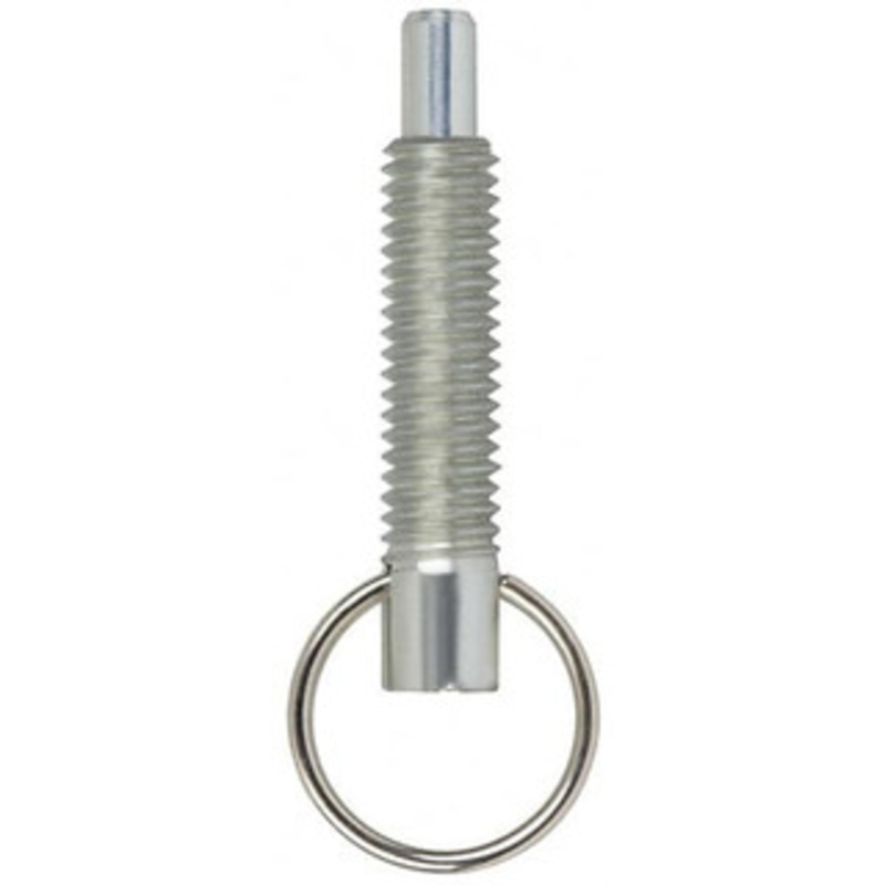 Gibraltar 3/8-16, 1.2 Thread Length, 0.233 Plunger Diam, 3/8 Plunger Projection, 2 Lb Init to 4 Lb Final End Force, Stainless Steel Locking Pull Ring Plunger 1.2 Len Under Head, 1.68 Body Len, 0.98 Ring Diam SSTPR38-G – 64499924