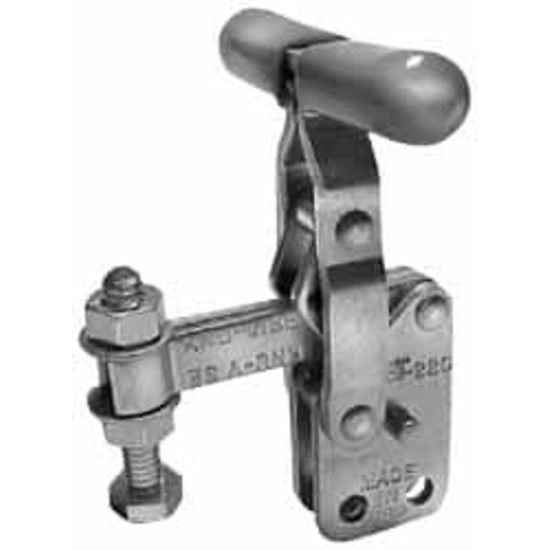 Knu-Vise 200 Lb Holding Capacity, Vertical Handle, Manual Hold Down Toggle Clamp 64 Handle Movement, 110 Bar Opening, Solid Bar, Straight Base, Carbon Steel TSST-220 – 71826937