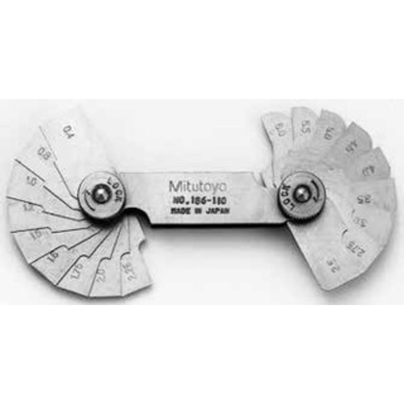 Mitutoyo Radius Gage, 0.4-6mm, 18 Pairs – 186-110