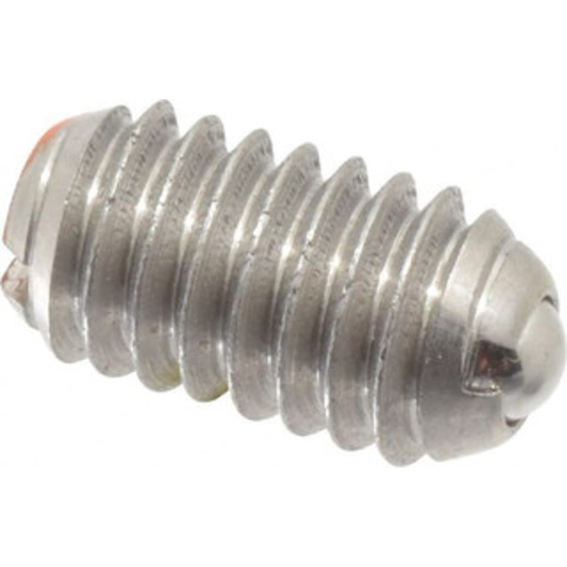 Vlier 5/16-18, 0.156 Ball Diam, 0.578 Body Length, 0.04 Max Ball Reach, Threaded Ball Plunger Stainless Steel Body, Stainless Steel Ball, 2 Lb Initial End Force, 4.25 Lb Final End Force SSBL56 – 62121785