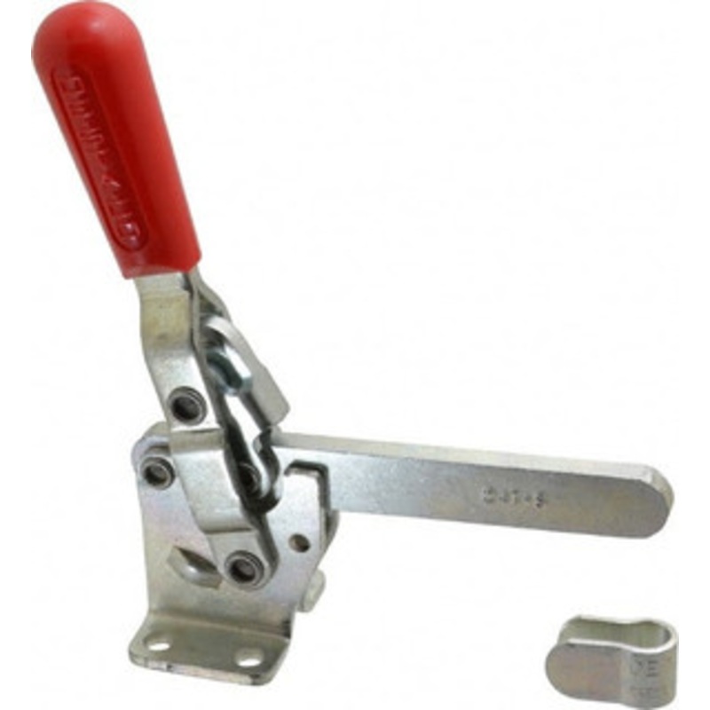 Destaco 1,000 Lb Holding Capacity, Vertical Handle, Manual Hold Down Toggle Clamp 67 Handle Movement, 120 Bar Opening, Solid Bar, Flanged Base, Electro-Plated Zinc, Carbon Steel 247-S – 76988989