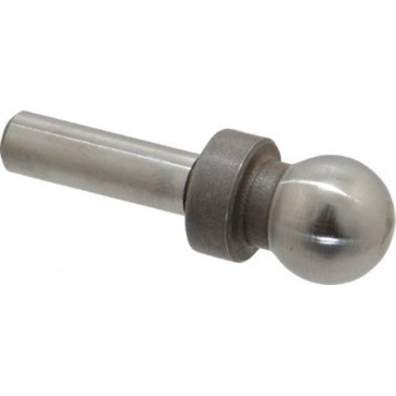 Jergens 1/2 Ball Diam, 1/4 Shank Diam, Steel Inspection Tooling Ball Slip-Fit Shank, 1-3/8 Ball Center to Shank Bottom, 1/2 Ball Center to Shoulder Bottom, with Shoulder 29044 – 85283851