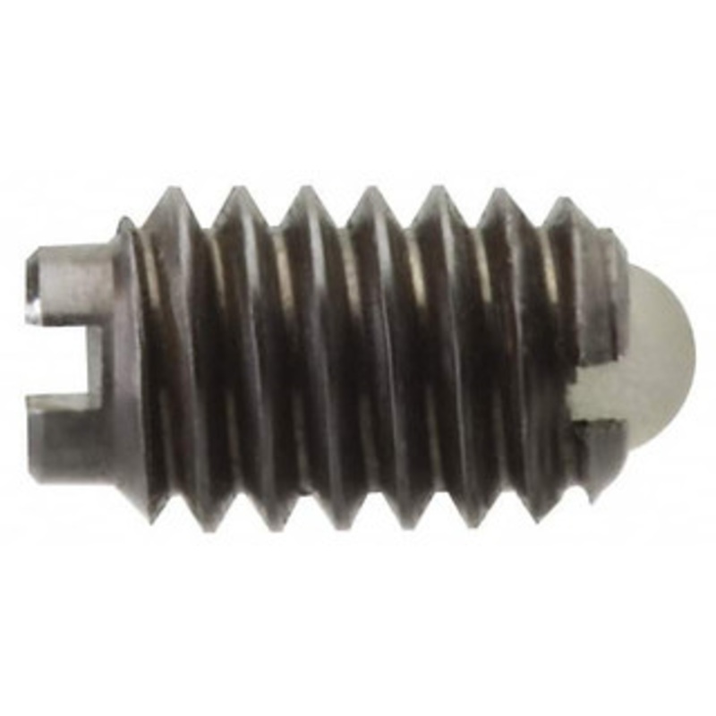 Gibraltar 1/2-13, 0.281 Ball Diam, 0.75 Body Length, 0.072 Max Ball Reach, Threaded Ball Plunger Stainless Steel Body, Nylon Ball, 3 Lb Initial End Force, 6 Lb Final End Force, Locking Element SSWN10-8BL-PT-G – 06694392