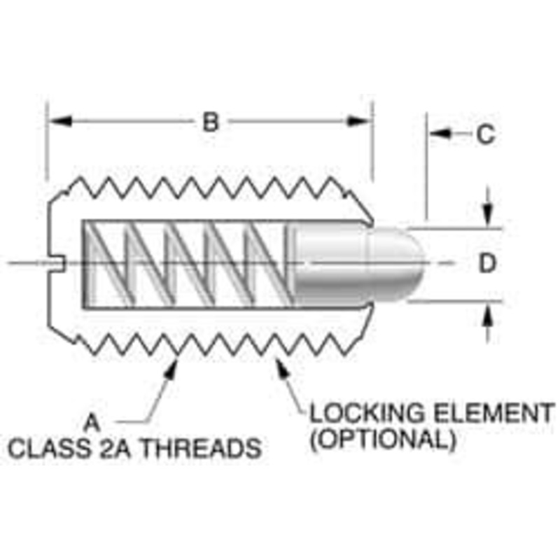 Gibraltar 1/2-13, 3/4 Thread Length, 0.151 Plunger Projection, Stainless Steel Threaded Spring Plunger 1/4 Max Plunger Diam, 0.75 Plunger Length, 5 Lb Init End Force, 28.5 Lb Final End Force SSWN10-8S-PT-G – 65219651