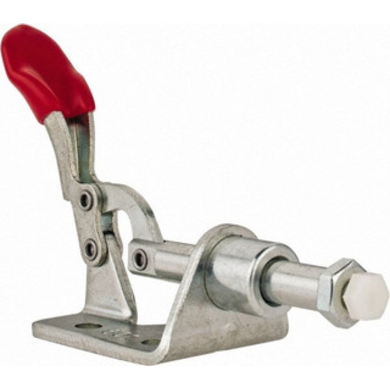 Destaco 100 Lb Load Capacity, Flanged Base, Carbon Steel, Standard Straight Line Action Clamp 3 Mounting Holes, 0.17 Mounting Hole Diam, 1/4 Plunger Diam, Thumb Handle 601 – 06966105
