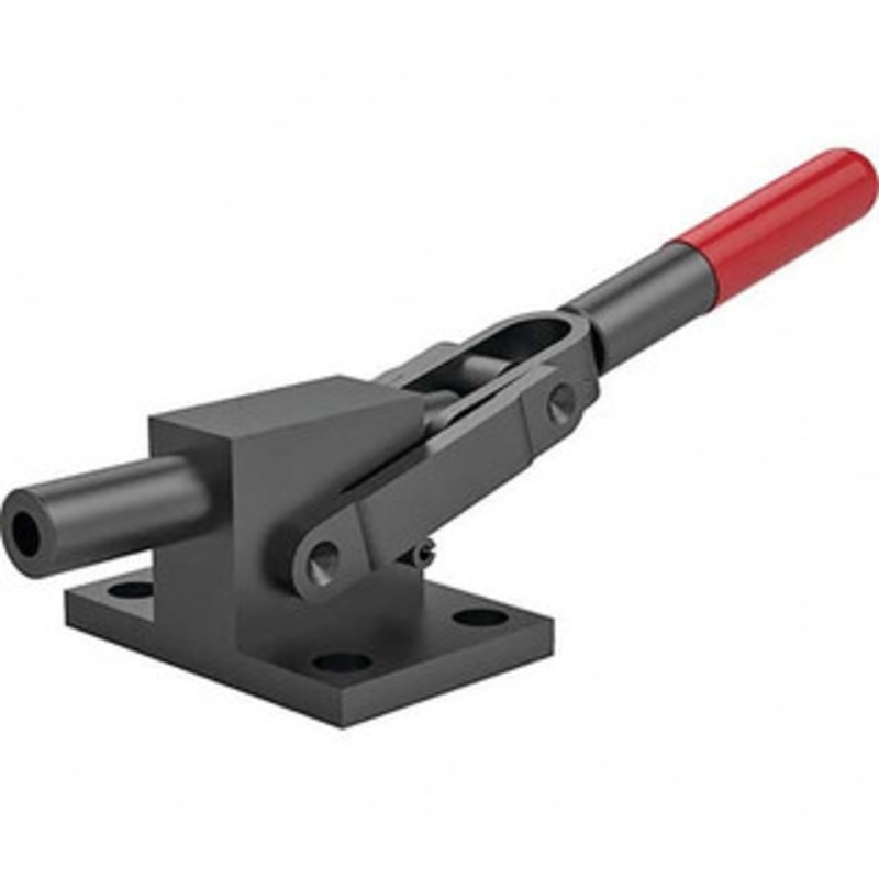 Destaco 2,499.88 Lb Load Capacity, Flanged Base, Carbon Steel, Standard Straight Line Action Clamp 4 Mounting Holes, 0.34 Mounting Hole Diam, 0.51 Plunger Diam, Straight Handle 5131-M – 63566640