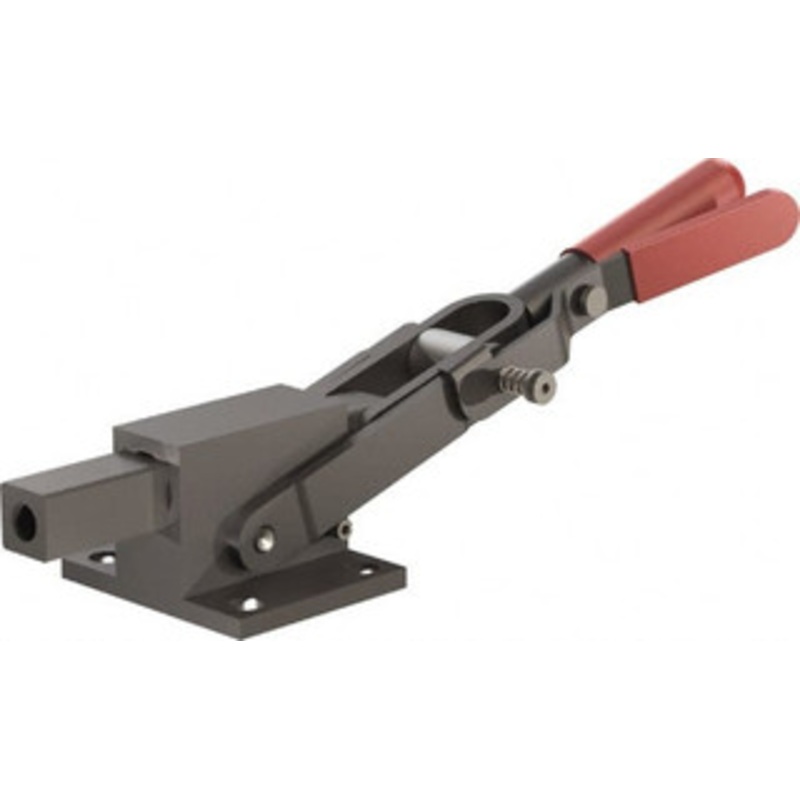 Destaco 5,800.07 Lb Load Capacity, Flanged Base, Carbon Steel, Standard Straight Line Action Clamp 4 Mounting Holes, 0.41 Mounting Hole Diam, 0.41 Plunger Diam, Straight Handle 5150-R – 44004190