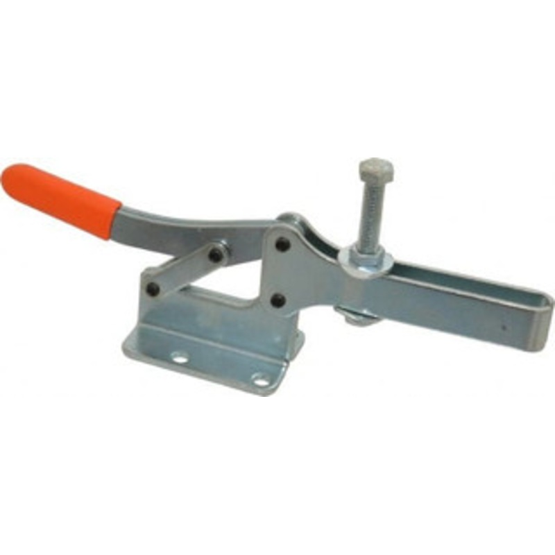 Knu-Vise 600 Lb Holding Capacity, Horizontal Handle, Manual Hold Down Toggle Clamp 80 Handle Movement, 100 Bar Opening, Solid Bar, Flanged Base, Carbon Steel H-601 – 86319910