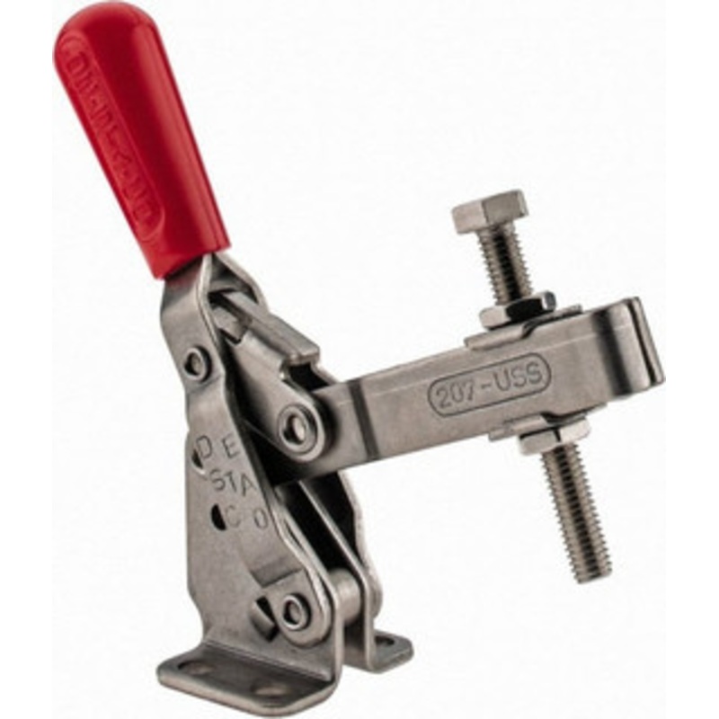 Destaco 450 Lb Holding Capacity, Vertical Handle, Manual Hold Down Toggle Clamp 57 Handle Movement, 99 Bar Opening, U-Bar, Flanged Base, Stainless Steel 207-USS – 65589608