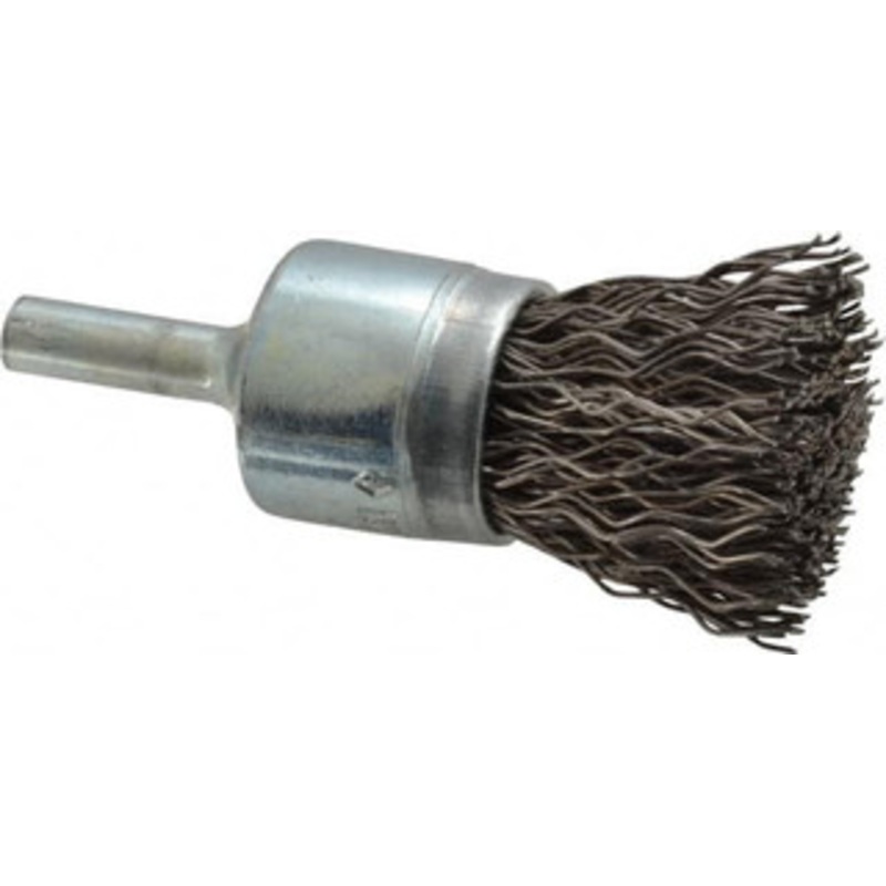 Osborn 3/4 Diam Steel Crimped End Brush 1 Trim Length, 1/4 Shank Diam, 20,000 Max RPM 0003070500 – 00126243