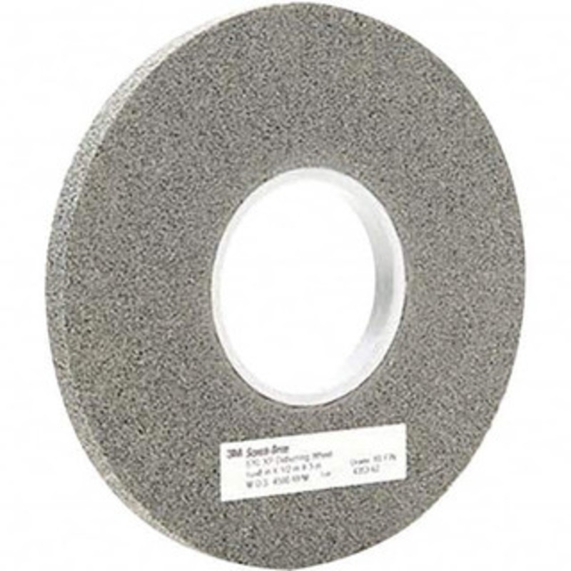 3M 12 Diam, 1 Face Width, 5 Center Hole, Fine Grade, Silicon Carbide Deburring Wheel Convolute, Extra Hard Density 9 Grade, 3,000 RPM 7010366675 – 71027015