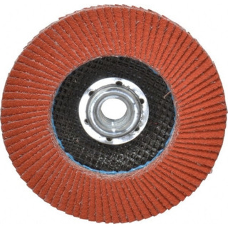 3M 4-1/2 80 Grit 5/8-11 Center Hole Type 27 Ceramic Flap Disc Medium Grade, Coated, Arbor Attachment, Cloth Backing, 13,300 RPM 7000118485 – 05072699