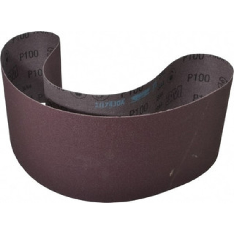 3M 6 Wide x 48 OAL, 100 Grit, Aluminum Oxide Abrasive Belt Aluminum Oxide, Fine, Coated, X Weighted Cloth Backing, Series 241D 07891040104550 – 01875897